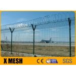 Y Arm Razor Barbed Wire Top Airport Perimeter Fence Akzone Powder Coated  3.6m for sale
