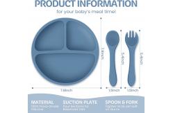 China Oilproof Childrens Silicone Suction Plate Set Microwaveable Reusable supplier