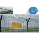 Black Perimeter Fence Airport Galvanized Barbed Anti Climb Fence Panels for sale