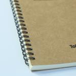 Softcover B5 Spiral Bound Notebook , Brown Kraft Notebook With Wide Ruled Printing