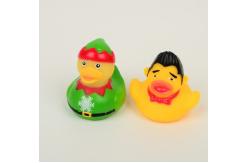 China Snowflake Painting Christmas Squeezing Rubber Ducks Safe For Baby Bath supplier