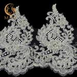 Knitting Beaded Lace Trim Hand Made 20% Polyester 135cm Width For Dress for sale