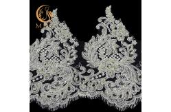 China Knitting Beaded Lace Trim Hand Made 20% Polyester 135cm Width For Dress supplier