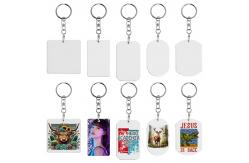 China Double Sided Sublimation Aluminum Keychain Blanks Metal Picture Keychain supplier