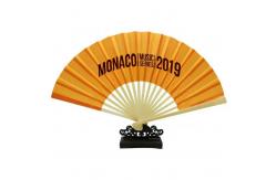 China Plastic Custom Hand Fan Printed Folding Bamboo Paper Hand Fan supplier