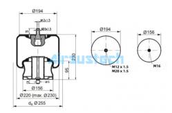 China Original Suspension Air Spring TRAS CAR 03003000100 Air Bag Cross CONTITECH 819MB supplier