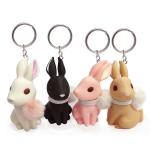 OEM ODM Promotional Plastic Keychain , Rabbit Key Ring Eco Friendly Material for sale