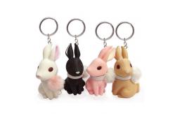 China OEM ODM Promotional Plastic Keychain , Rabbit Key Ring Eco Friendly Material supplier