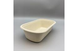 China Biodegradable Sustainable Bagasse Sugarcane Clamshell Box With Lid supplier
