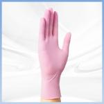 Convenient 9 Inches Pink Synthetic Nitrile Gloves 100 Pcs/ Box for sale