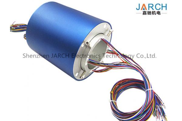 Continuous rotation Thermocouple Slip Ring for routing hydraulic or pneumatic lines