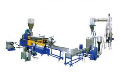 China Two Step Recycled Non-woven Granule Plastic Extrusion Machine , Recycled Film Plastic Extruder supplier