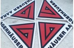 China Red And White Embossed Silicon Badges Customized Soft Rubber Logos PVC Patches supplier