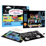 12 Pieces Vehicle Scratch Paper Art Set Colorful Black Drawing Boards for sale
