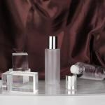 Clear Empty Roll On Bottles 100ml Plastic Roller Bottles With Silver Screw On