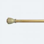 Single Bracket Pipe Curtain Rods With 6M Gold White Resin Curtain Finials for sale