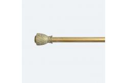 China Single Bracket Pipe Curtain Rods With 6M Gold White Resin Curtain Finials supplier