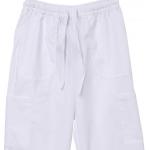Elastic Waist Draw String White Chef Pants