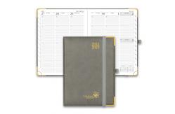 China Weekly Planner 2023-2023 Grey With Vertical Layout Hourly Schedule And Monthly Tabs supplier