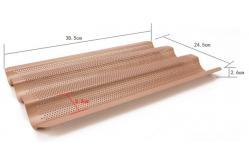 China RK Bakeware China Foodservice Gold Nonstick Aluminium Baguette Baking Tray supplier