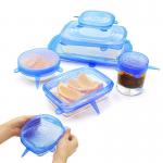 Round And Rectangular Foldable Clear Silicone Stretch Lid For Food Preservation for sale