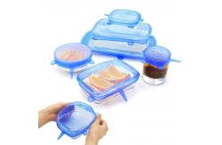 China Round And Rectangular Foldable Clear Silicone Stretch Lid For Food Preservation supplier