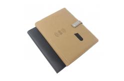China Wholesale Premium Gift Personalised Multifunctional Rechargeable A5 Pu Leather Smart Wireless Charging Notebook supplier