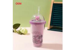 China Plastic Milk tea Straw Cup Transparent Double-Layer Plastic Water Cup supplier