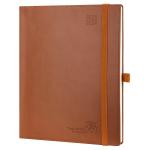 2024 26.5x21.5cm Large Academic Planner Brown Leather Softcover for sale