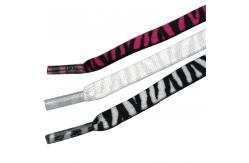 China Flat Twisted Rope Shoe Strings Knitted 1cm Flat Boot Laces Printed supplier