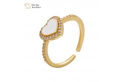 China 18k Gold Plated Dripping Oil Rings Adjustable Enamel Heart For Women supplier