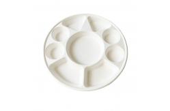 China 9 Divided Round Biodegradable Bagasse Tableware Party Plates Greaseproof supplier