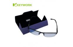 China Purple Lycra Portable Eyeglass Case Irregular Embossed Printing supplier