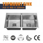 Topmount 2 Bowl 91x45 Luxury Kitchen Sinks PVD NANO COLOR for sale