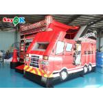 Fire Truck Themed Inflatable Bouncing Castle For Children Amusement Park for sale