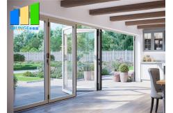 China Double Glazed Tempered Glass Exterior Folding Patio Doors External Aluminium Frame supplier