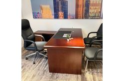 China Modern Executive Office Furniture Sets Red Paint Board L Shaped Executive Desk supplier