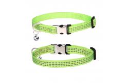 China Lettering Adjustable Reflective Cat Collar With Bell Small And Medium Collars supplier