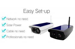 China Solar Battery Powered Wireless Home Security Cameras , Wireless Ip Camera IR PIR IP66 supplier