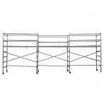 Mobile Compact Iron Aluminum Expandable Frame Mini Type Scaffolding With Casters Wood Platform Board Guardrail Indoor Use for sale
