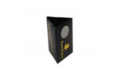 China Black Triangle Packaging Box With Transparent Window supplier