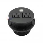 Round Socket Table Dual Usb Charging Outlet Sofa Socket With 2 Power Socket for sale