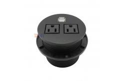 China Round Socket Table Dual Usb Charging Outlet Sofa Socket With 2 Power Socket supplier