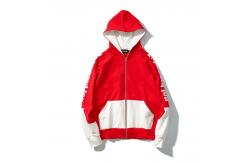 China Retro Hip Hop Mens Oversized Pullover Hoodie Contrast Panel Print Sleeves supplier
