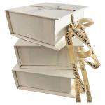 White Black Magnetic Packaging Box With Ribbon Tied for sale