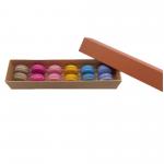 Retro Design 12pcs Macaron Packaging Macaron Kraft Paper Box Recyclable with Plastic Inner