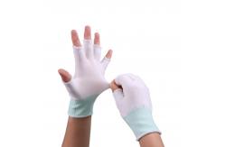 China Lint Free Seamless Knit Half Finger Cleanroom Glove Liners Thin And Comfortable supplier