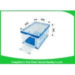 Solid Attached Lids Collapsible Plastic Containers Stocked For Supermarket for sale