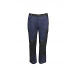 340 GSM 100% Cotton Black Contrast Navy Work Pants With Bellow Pockets Zipper Velcros for sale