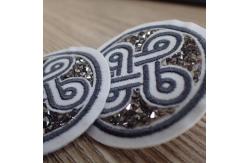 China Imitation Diamond Custom Embroidered Patches With Fashion Design supplier